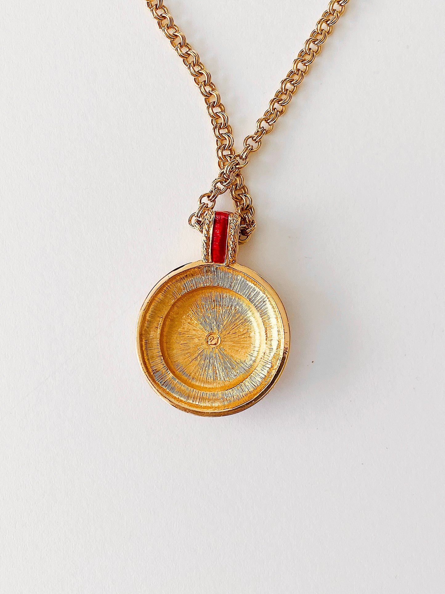 Vintage Swarovski Medallion Roman Coin Necklace