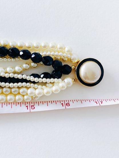 Vintage CAROLEE 10-Strand Faux Pearl Necklace