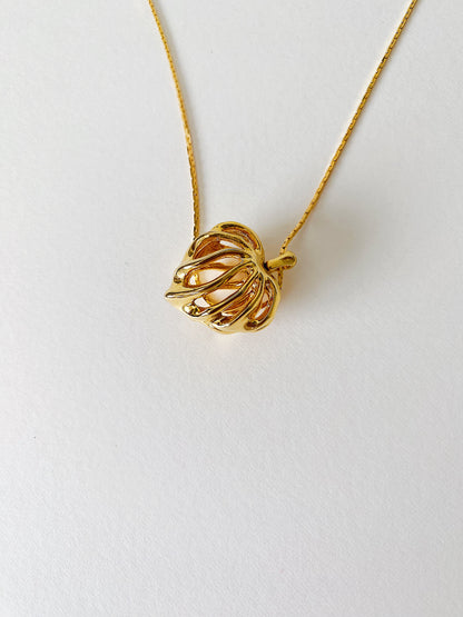 Vintage Caged Puffy Heart Pendant Necklace