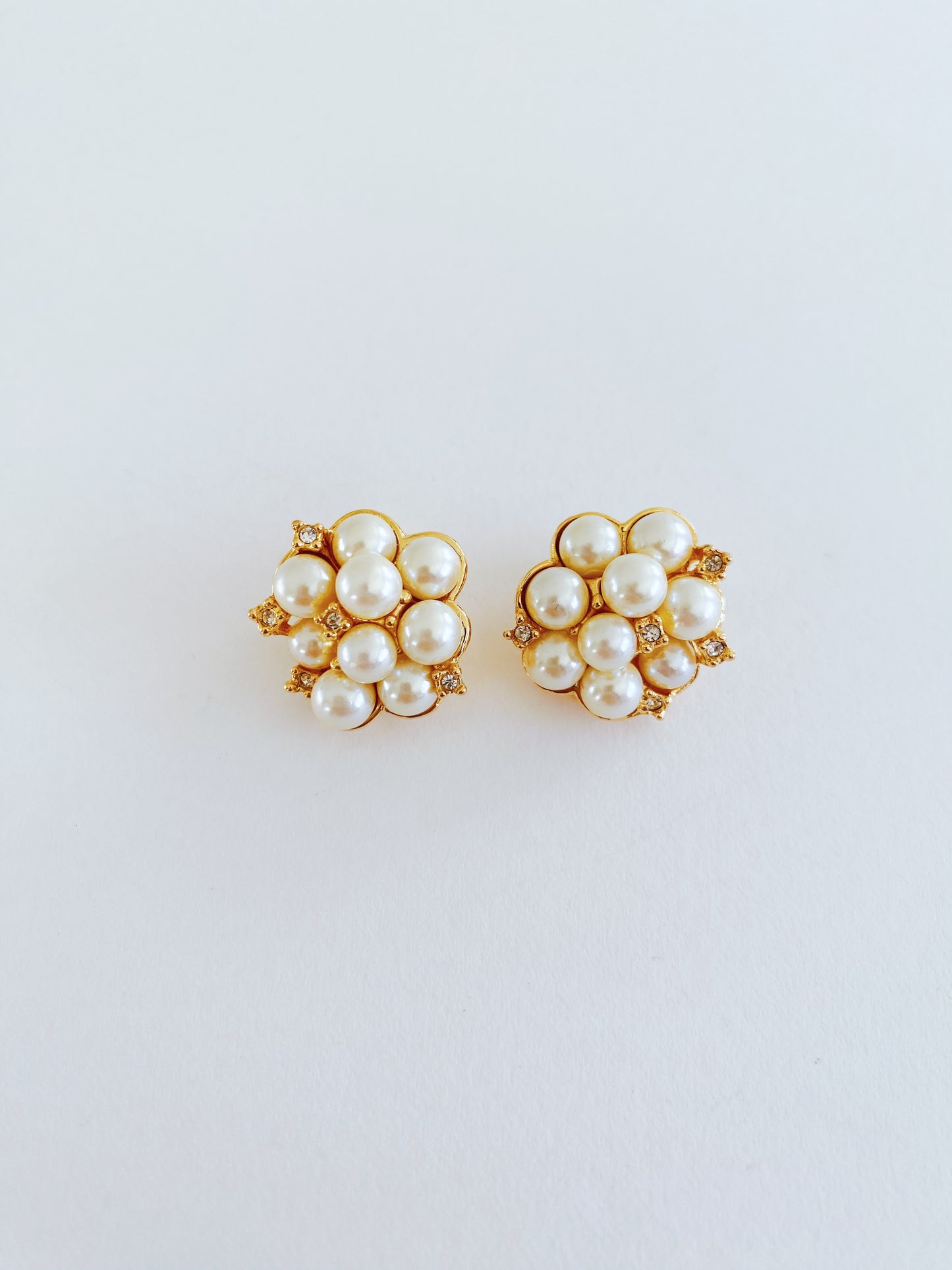 Vintage Carolee Pearl Cluster Earrings