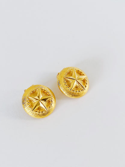 Vintage Nautical Star Clip-On Earrings