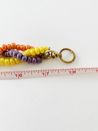 Vintage Mid-Century Braided Glass Bead Necklace