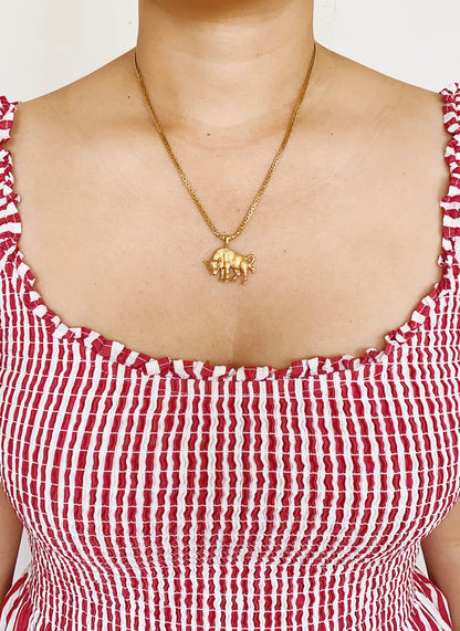 Vintage Monet Taurus Bull Pendant Necklace