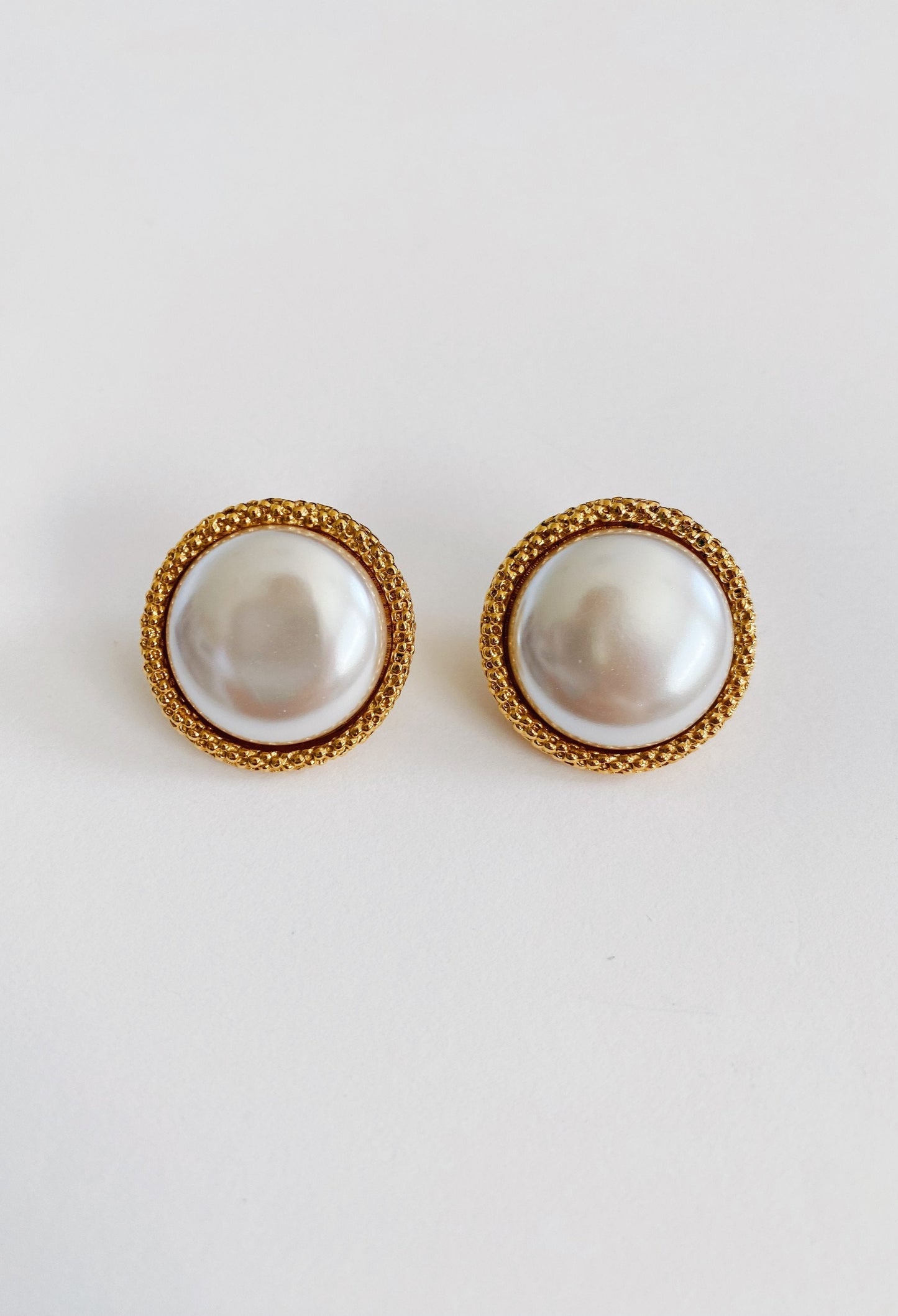 Vintage Napier Glass Pearl Earrings