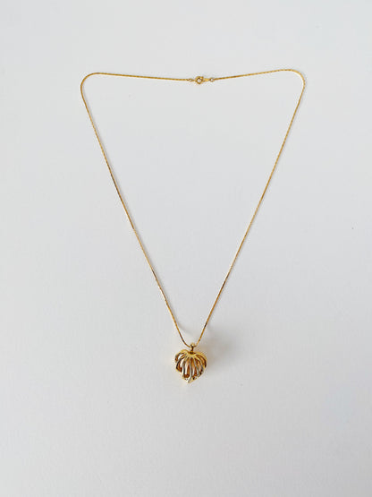 Vintage Caged Puffy Heart Pendant Necklace