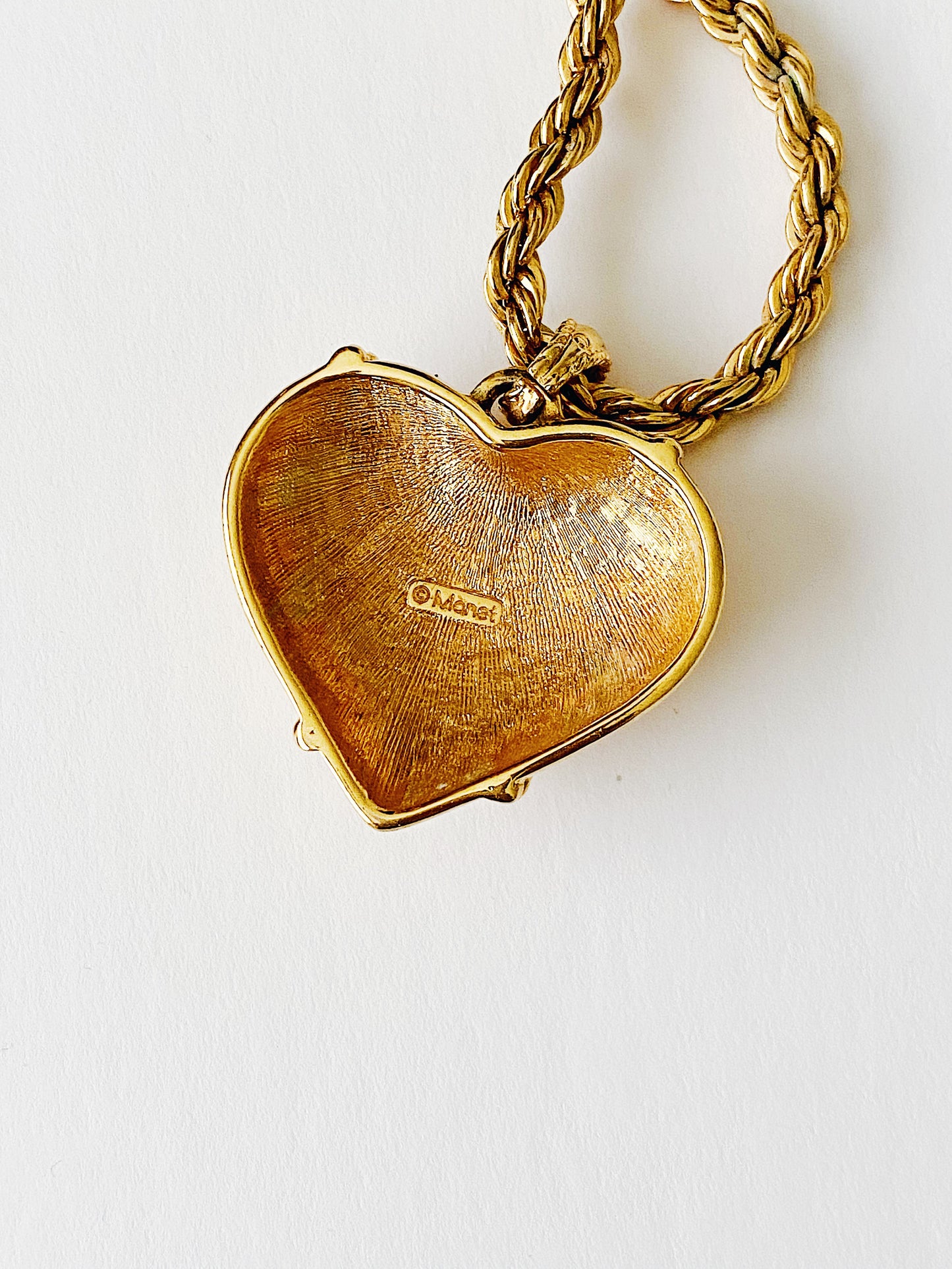 Vintage Monet puffy heart necklace