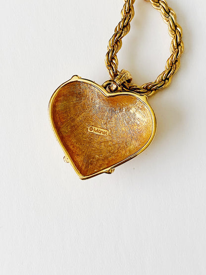 Vintage Monet puffy heart necklace