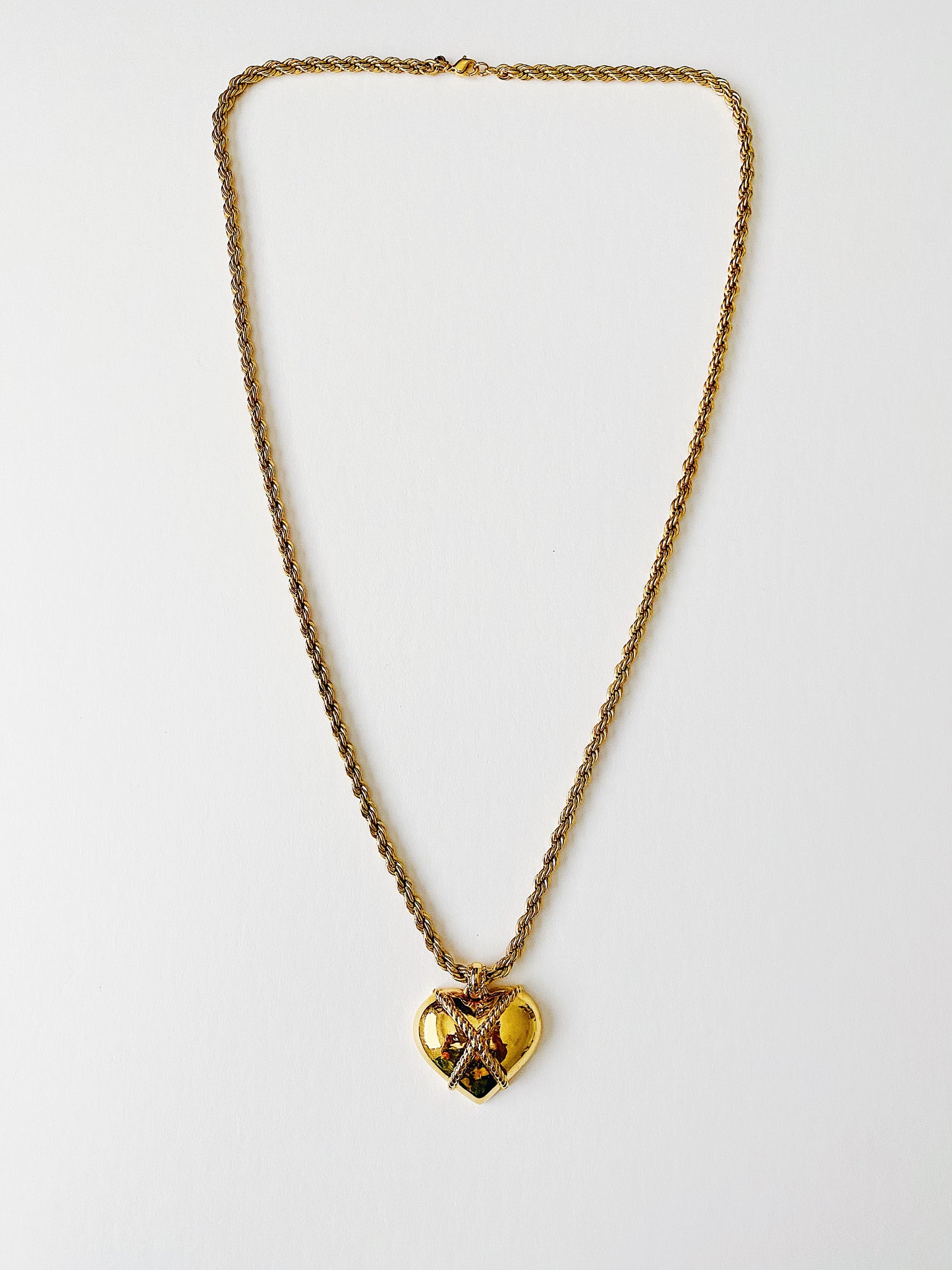 Vintage Monet puffy heart necklace