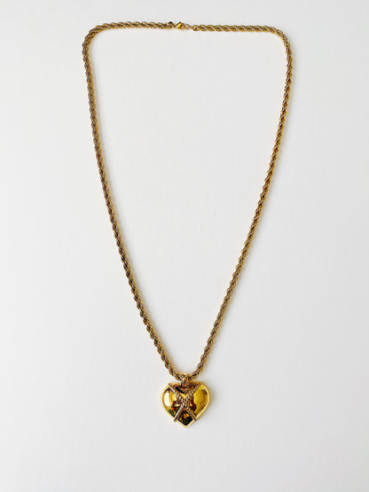 Vintage Monet puffy heart necklace