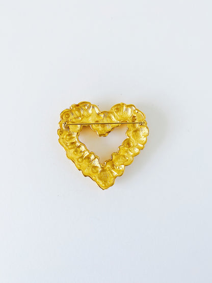 Vintage Givenchy Rosette Heart Brooch