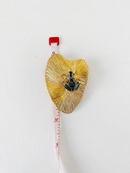 Vintage Frog on Lily Pad Pendant Brooch
