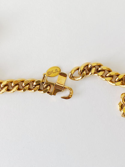 Vintage Kenneth Jay Lane Cuban Link Chain Necklace