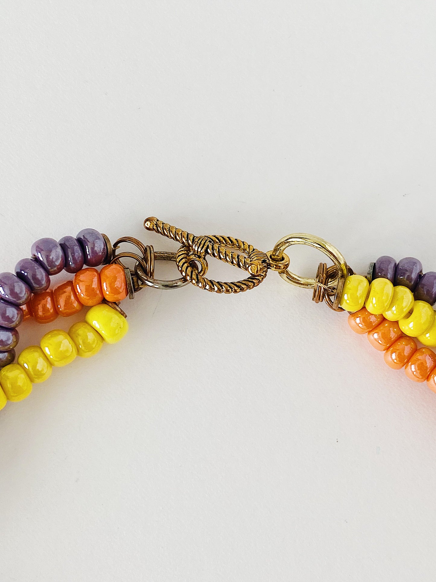 Vintage Mid-Century Braided Glass Bead Necklace