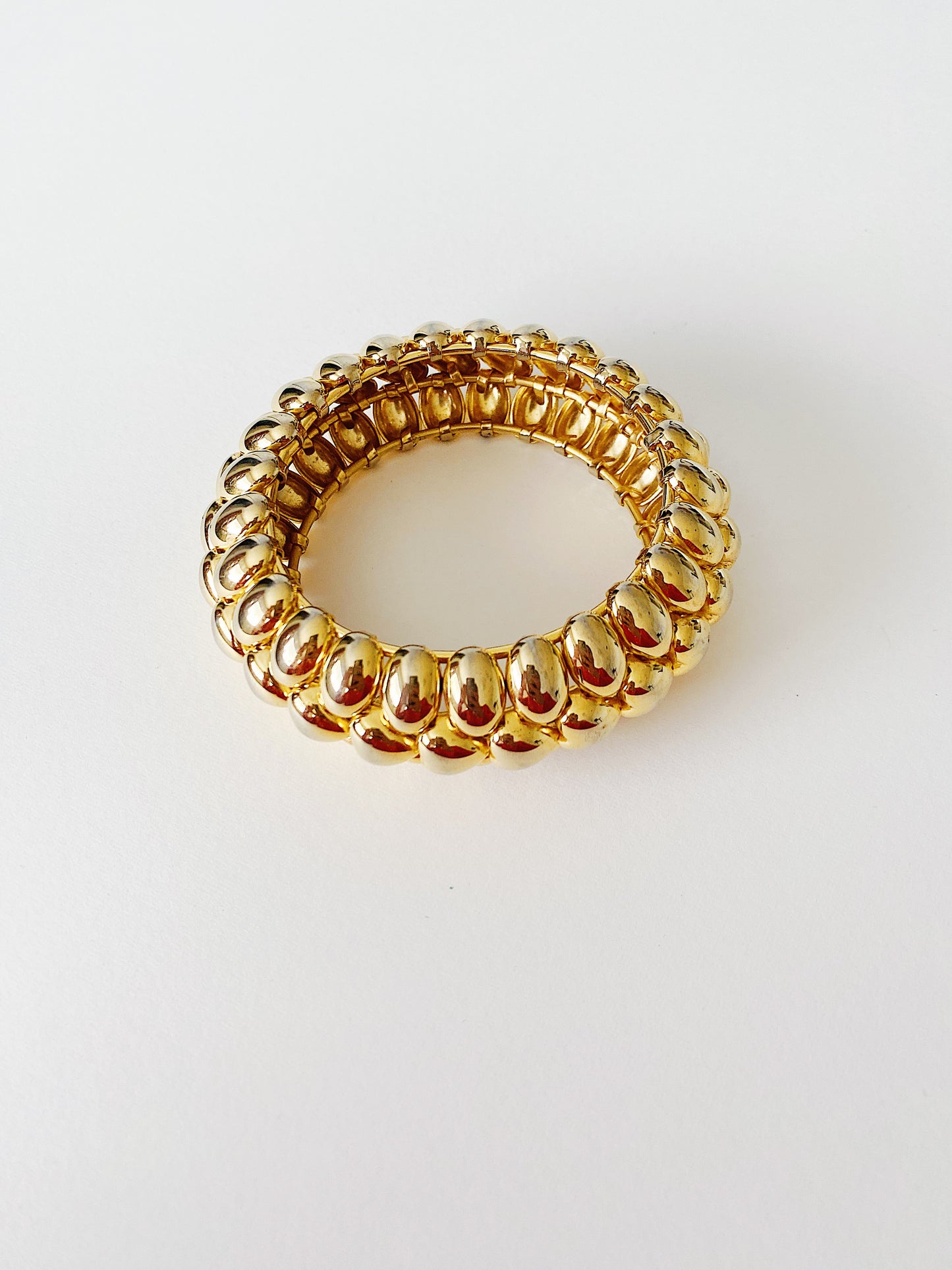 Vintage Puffy Heart Cuff Bracelet