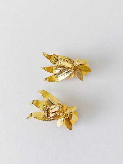 Vintage French Sunflower Climber Earrings