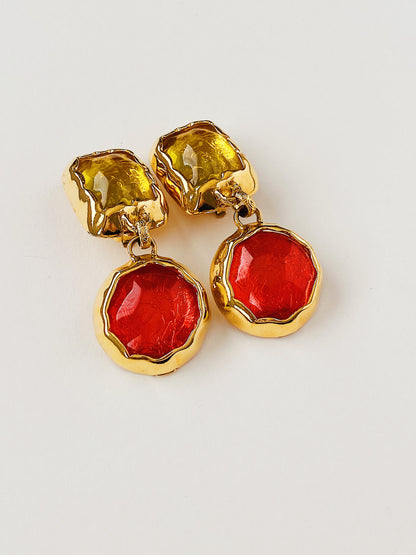 Vintage Essex Faux Gripoix Statement Earrings