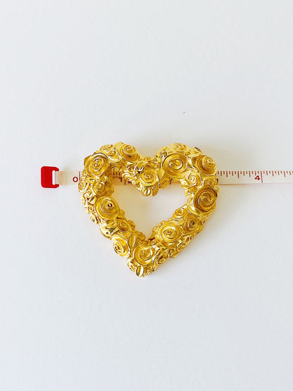 Vintage Givenchy Rosette Heart Brooch
