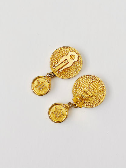 Vintage MISH Griffin Coin Earrings