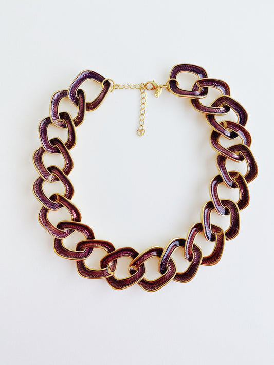 Vintage Kenneth Jay Lane Reversible Curb Link Necklace