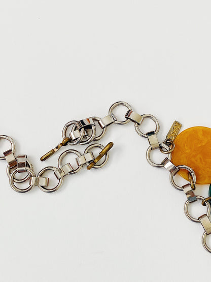 Vintage 1960s/70s Yves Saint Laurent Bakelite Disc Link Chain Belt