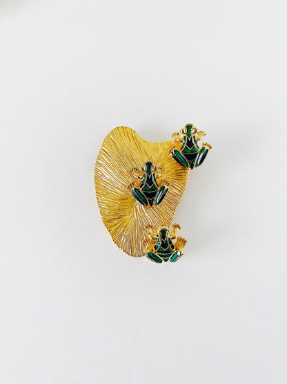 Vintage Frog Enamel Earrings